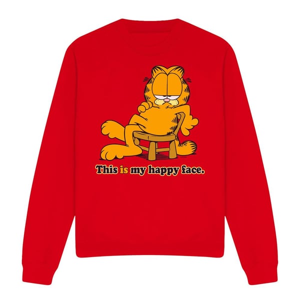 Garfield Unisex Adult Happy Face Sweatshirt