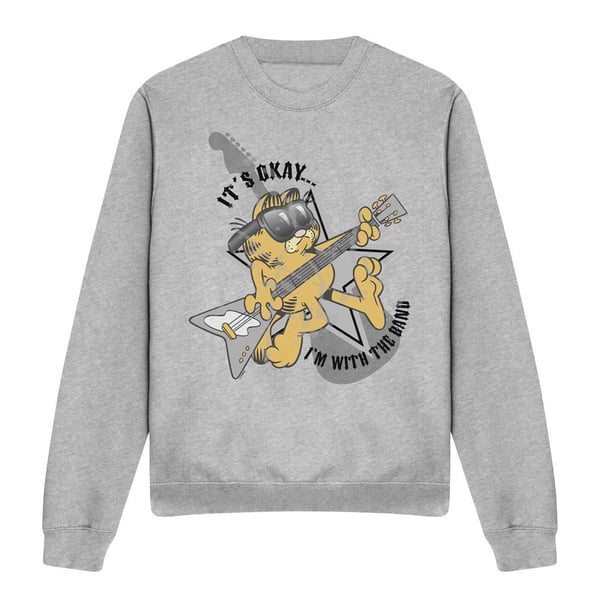 Garfield Unisex Adult I´m with the Band Sweatshirt