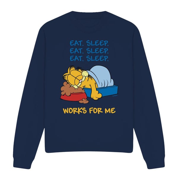 Garfield Unisex Adult Works For Me Sweatshirt