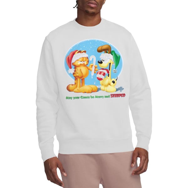 Garfield Unisex Adult Merry And Striped Sweatshirt
