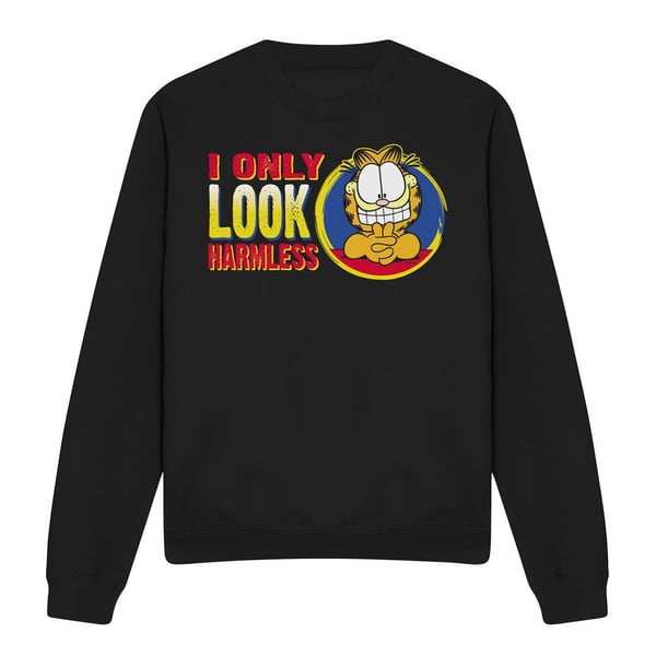 Garfield Unisex Adult I Only Look Harmless Sweatshirt