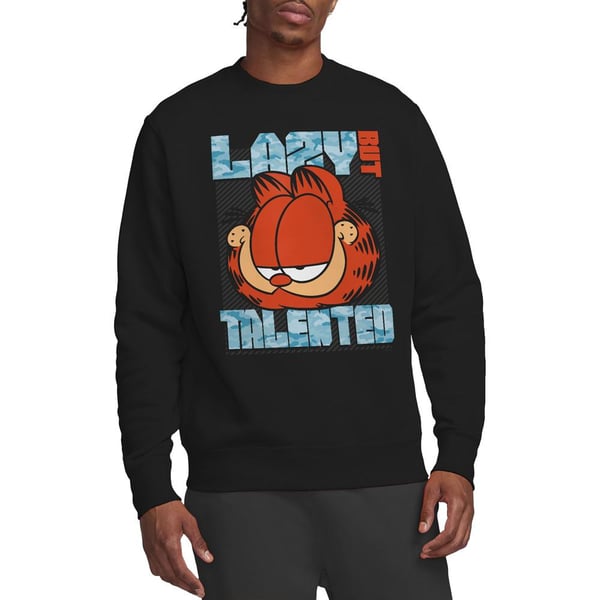 Garfield Unisex Adult Lazy But Talented Sweatshirt