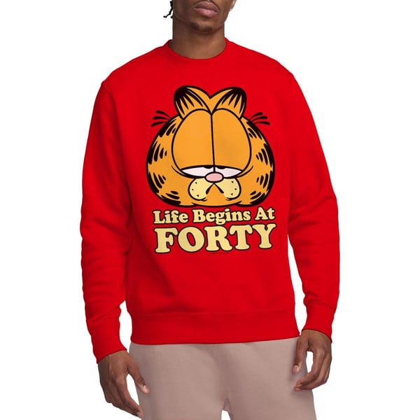 Garfield Unisex Adult Life Begins At Forty Sweatshirt