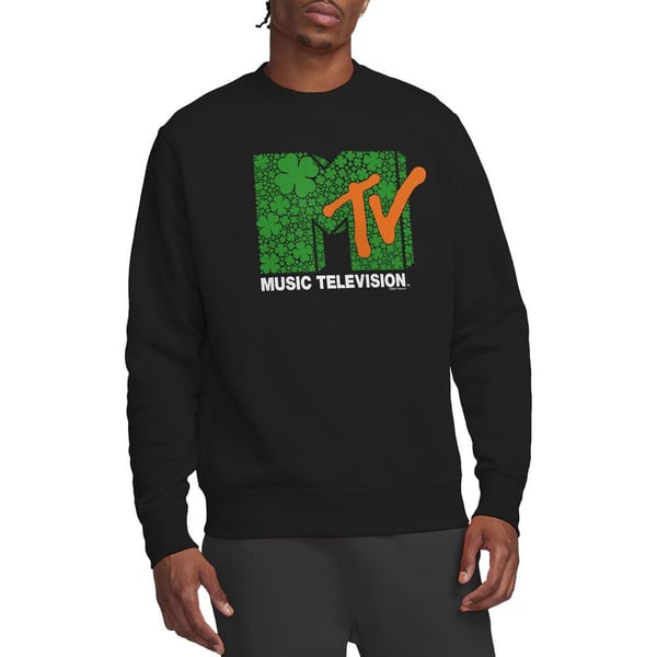 MTV Unisex Adult Shamrock Logo St Patricks Day Sweatshirt