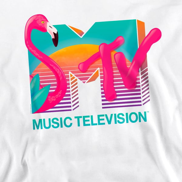 MTV Unisex Adult Vibrant Flamingo Sunset Sweatshirt