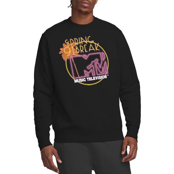 MTV Unisex Adult Spring Break ´91 Neon Sign Sweatshirt
