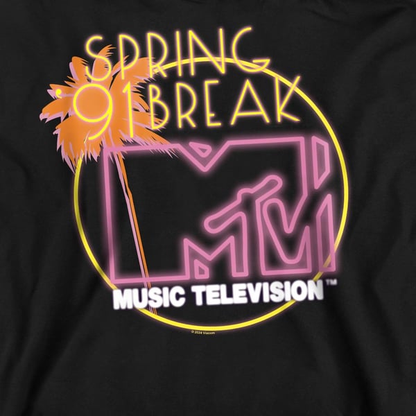 MTV Unisex Adult Spring Break ´91 Neon Sign Sweatshirt