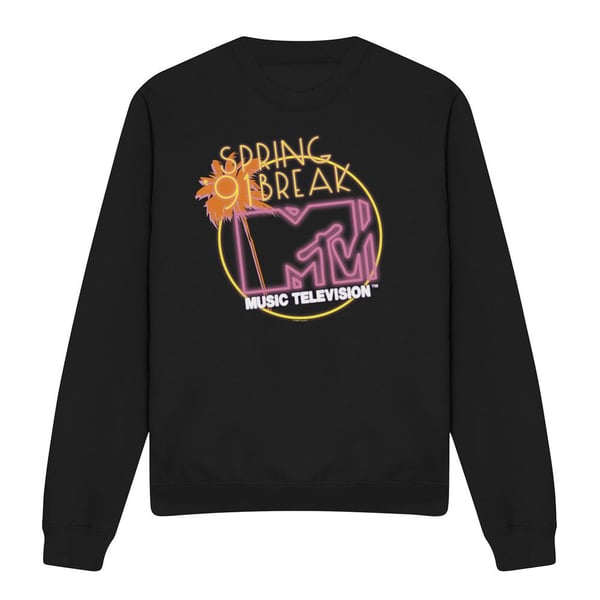 MTV Unisex Adult Spring Break ´91 Neon Sign Sweatshirt