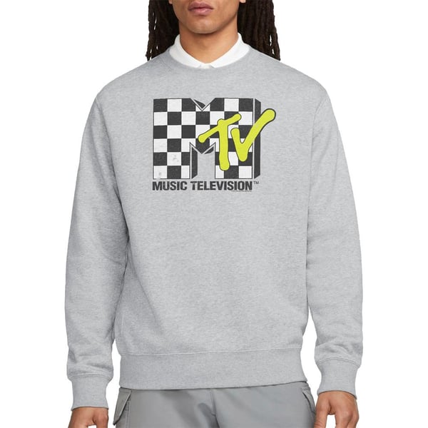 MTV Unisex Adult Checkerboard Logo Sweatshirt