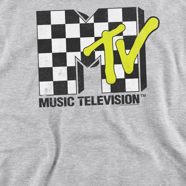 MTV Unisex Adult Checkerboard Logo Sweatshirt