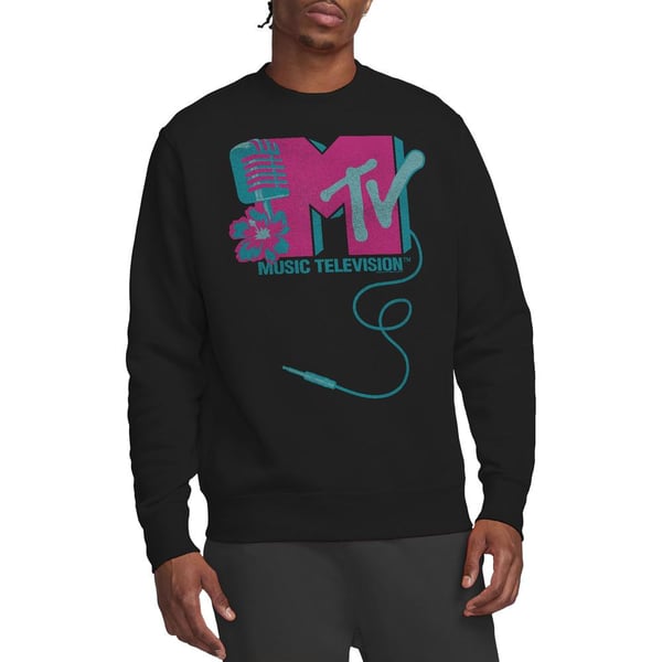 MTV Unisex Adult Microphone Logo Sweatshirt