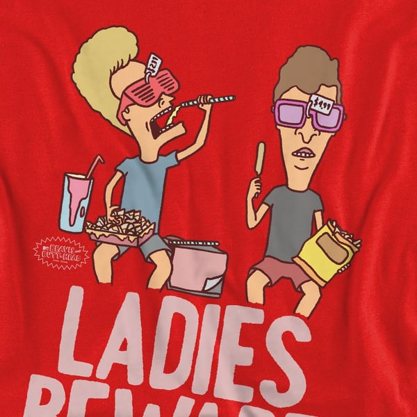 Beavis & Butthead Unisex Adult Ladies Beware Sweatshirt