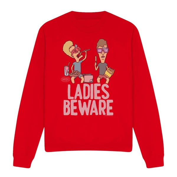 Beavis & Butthead Unisex Adult Ladies Beware Sweatshirt