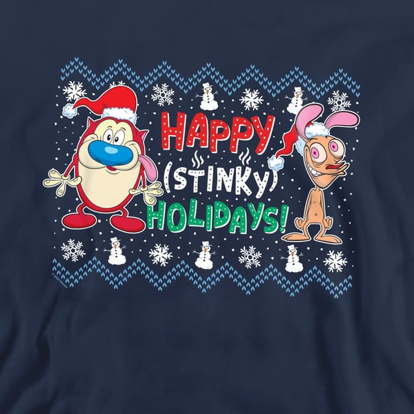Ren & Stimpy Unisex Aikuisten Hyvää Haisevaa Joulua -joulupusero