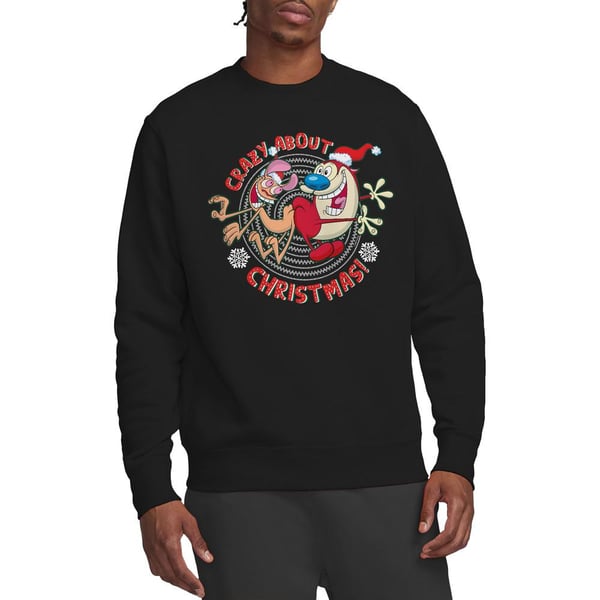 Ren & Stimpy Unisex Adult Crazy About Christmas Sweatshirt