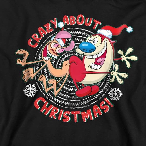 Ren & Stimpy Unisex Adult Crazy About Christmas Sweatshirt