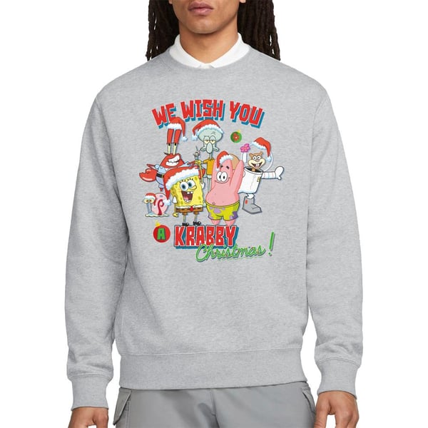 SpongeBob SquarePants Unisex Adult We Wish You A Krabby Christmas! Sweatshirt
