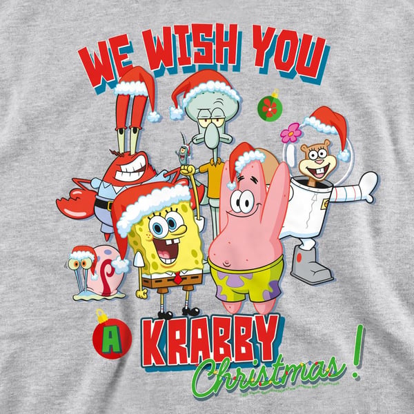 SpongeBob SquarePants Unisex Adult We Wish You A Krabby Christmas! Sweatshirt