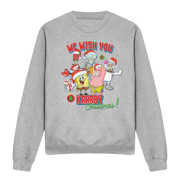 SpongeBob SquarePants Unisex Adult We Wish You A Krabby Christmas! Sweatshirt SpongeBob SquarePants Unisex Adult We Wish You A Krabby Christmas! Sweatshirt
