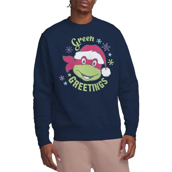 Teenage Mutant Ninja Turtles Unisex Adult Green Greetings For Christmas Sweatshirt