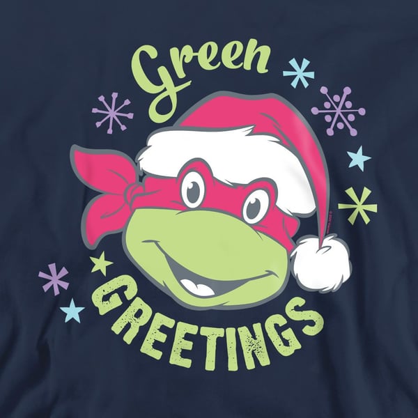 Teenage Mutant Ninja Turtles Unisex Adult Green Greetings For Christmas Sweatshirt