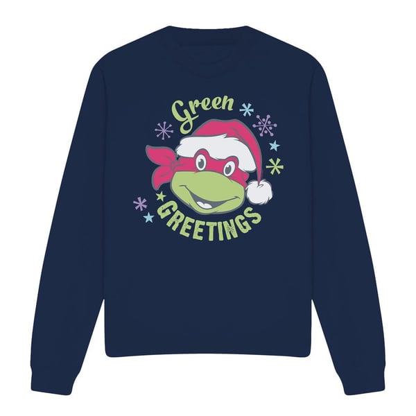 Teenage Mutant Ninja Turtles Unisex Adult Green Greetings For Christmas Sweatshirt
