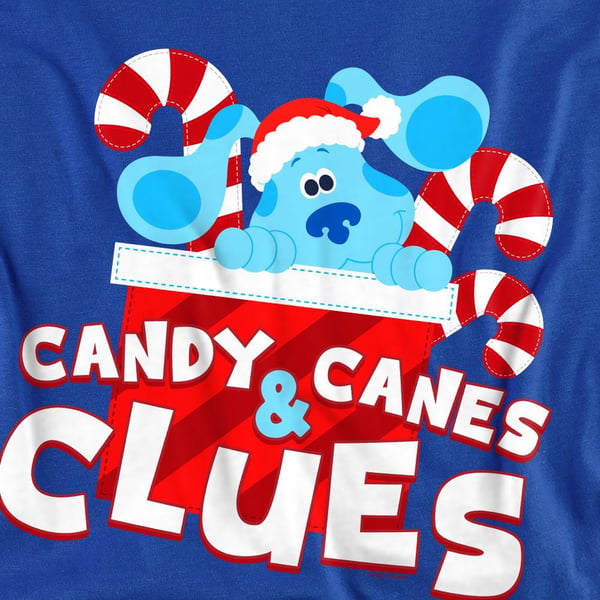 Blue´s Clues & You! Unisex Adult Clues Candy Canes Christmas Sweatshirt