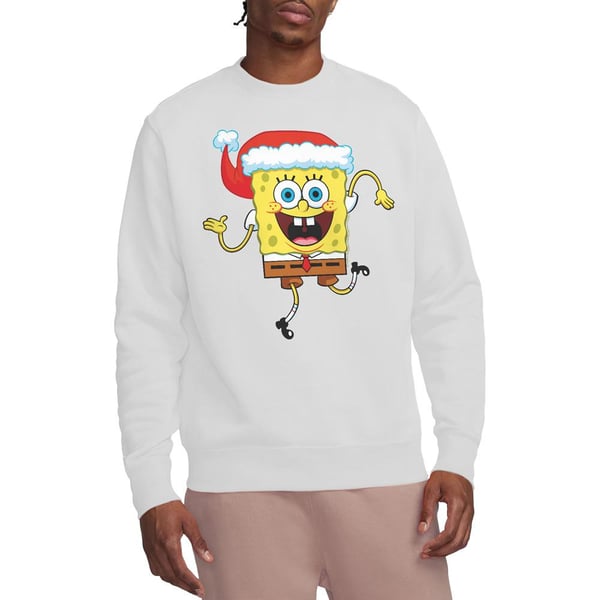SpongeBob SquarePants Unisex Adult Santa Hat Christmas Sweatshirt