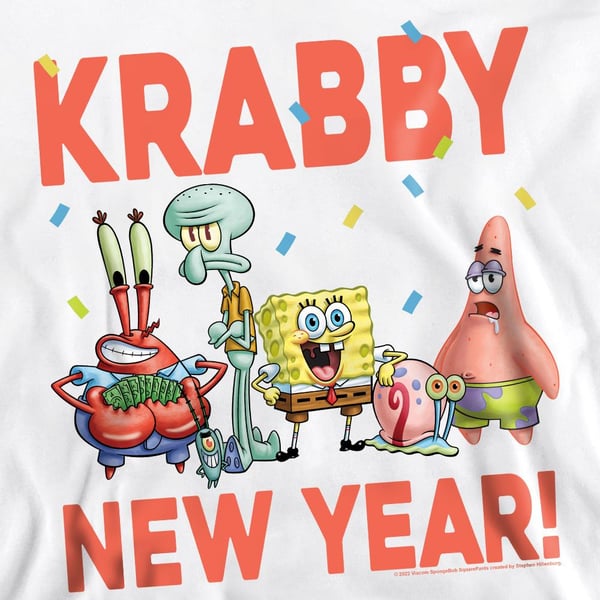 SpongeBob SquarePants Unisex Adult Krabby New Year Sweatshirt