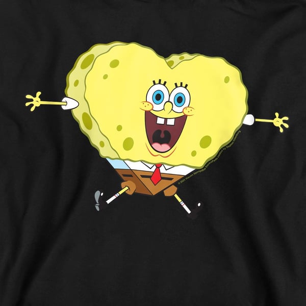 SpongeBob SquarePants Unisex Adult Heart-Shaped Sponge Valentine`s Day Sweatshirt
