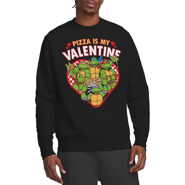 Teenage Mutant Ninja Turtles Unisex Adult Pizza Is My Valentine Sweatshirt