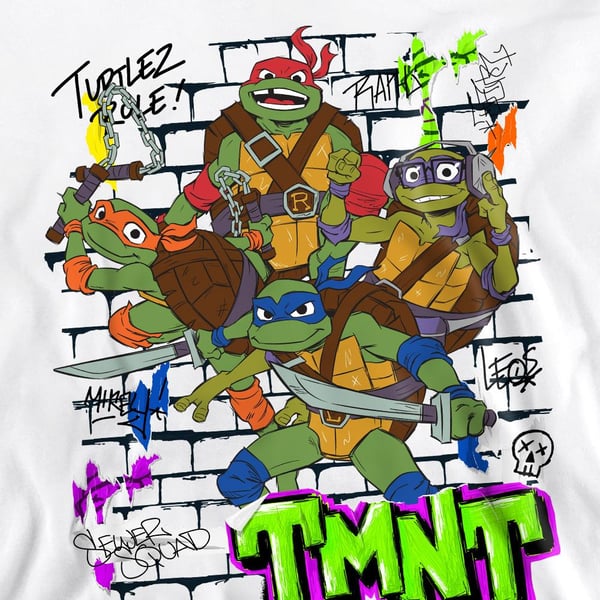 Tales of the Teenage Mutant Ninja Turtles Unisex Adult Brick Wall Poster Sweatshirt