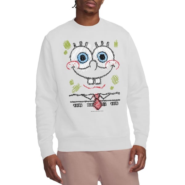 SpongeBob SquarePants Unisex Adult Scribble Smile Sweatshirt