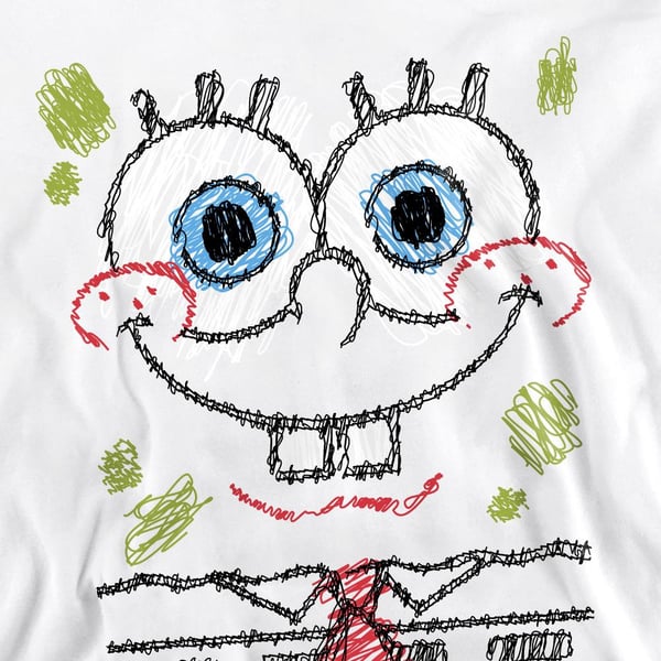 SpongeBob SquarePants Unisex Adult Scribble Smile Sweatshirt