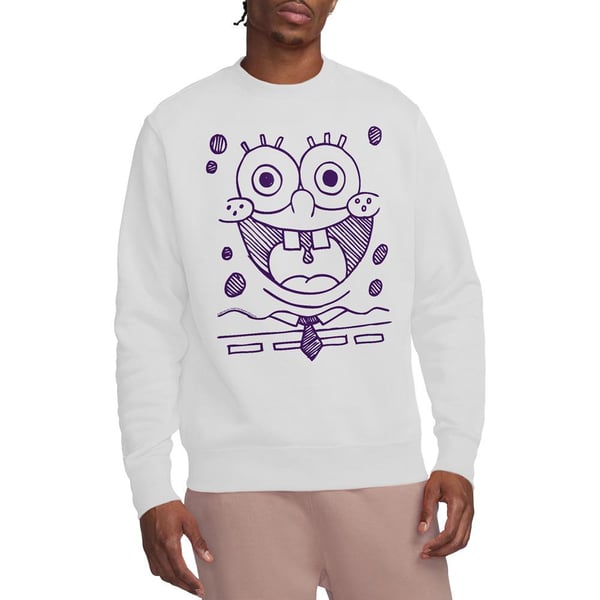 SpongeBob SquarePants Unisex Adult Grin Felt Pen Sweatshirt
