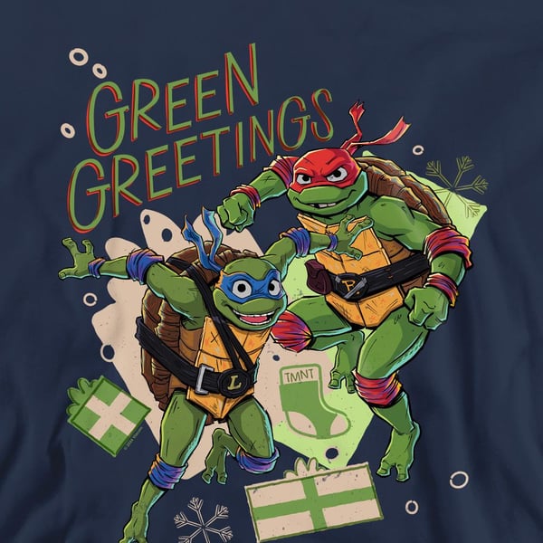 Teenage Mutant Ninja Turtles: Mutant Mayhem Unisex Adult Christmas Greetings Leonardo & Raphael Sweatshirt