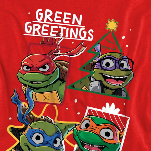 Teenage Mutant Ninja Turtles Unisex Adult Green Greetings Christmas Sweatshirt