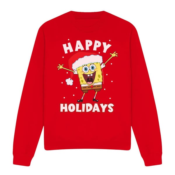 SpongeBob SquarePants Unisex Adult Happy Holidays Christmas Sweatshirt