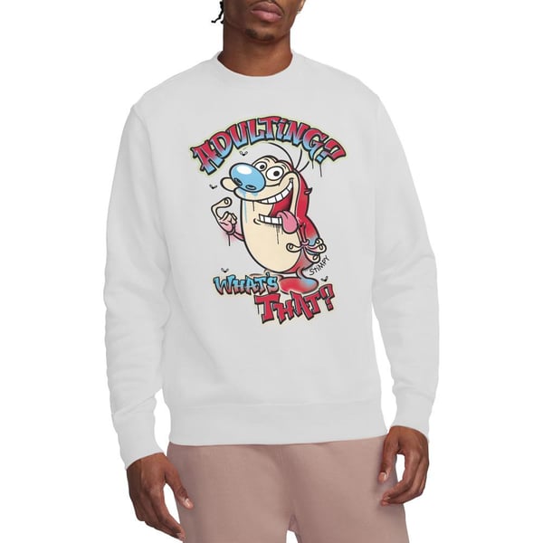 Ren & Stimpy Unisex Adult Adulting Whats That? Sweatshirt