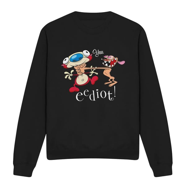 Ren & Stimpy Unisex Aikuisten You Eediot -collegepaita