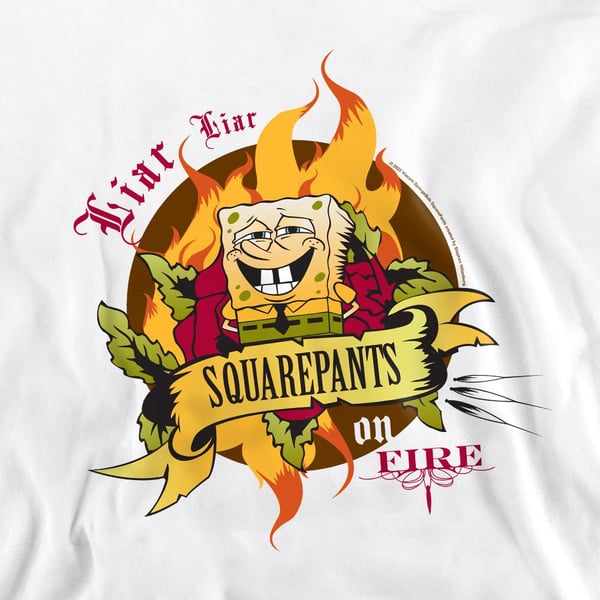 SpongeBob SquarePants Unisex Adult Liar Liar Pants On Fire Sweatshirt