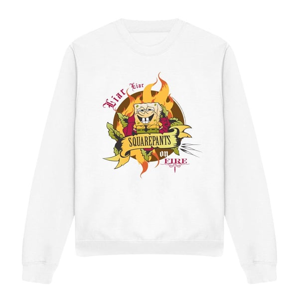SpongeBob SquarePants Unisex Adult Liar Liar Pants On Fire Sweatshirt
