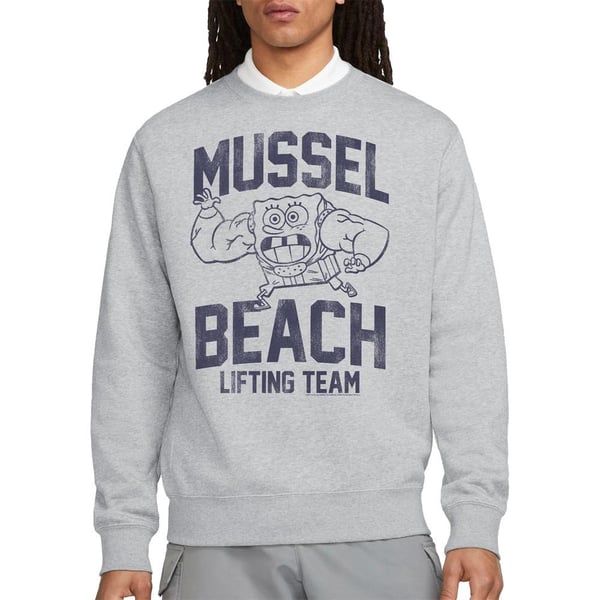 SpongeBob SquarePants Unisex Adult Mussle Beach Lifting Team Sweatshirt