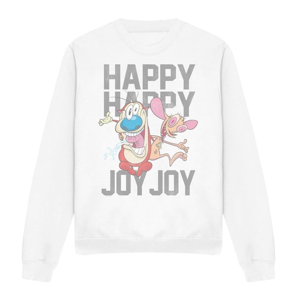 Ren & Stimpy Unisex Aikuisten Happy Happy Joy Joy -collegepaita