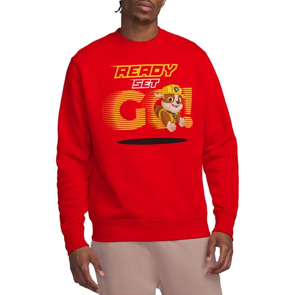 Paw Patrol Unisex Adult Ready Set Go! Rubble Sweatshirt