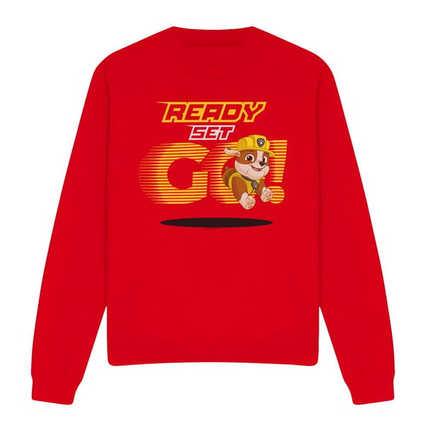 Paw Patrol Unisex Adult Ready Set Go! Rubble Sweatshirt