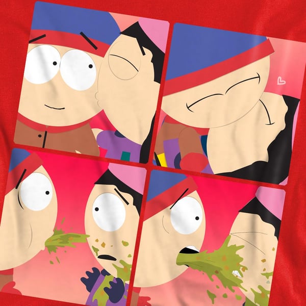 South Park Unisex Adult Kyle & Wendy Squares Valentine`s Day Sweatshirt