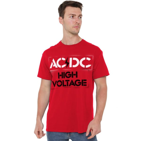 AC/DC Mens High Voltage Stencil T-Shirt