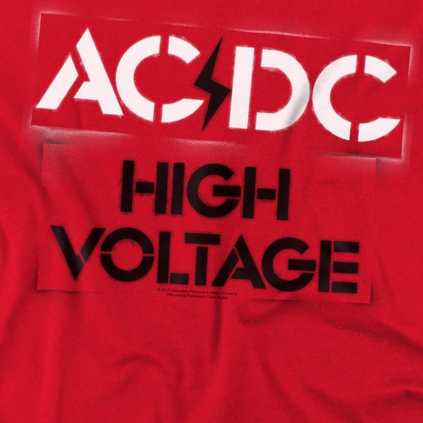 AC/DC Mens High Voltage Stencil T-Shirt