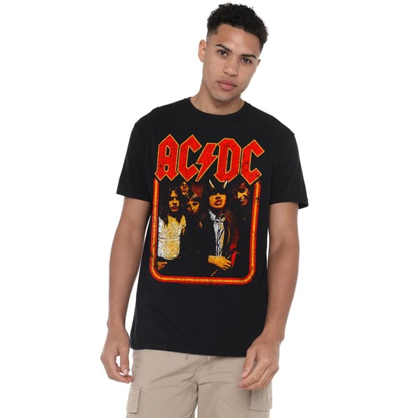 AC/DC Group Distressed T-shirt til mænd